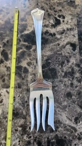 👌1881 ROGERS ANTIQUE c1915 SCOTIA SILVERPLATED MEAT SERVING FORK 🥩 - Picture 1 of 7