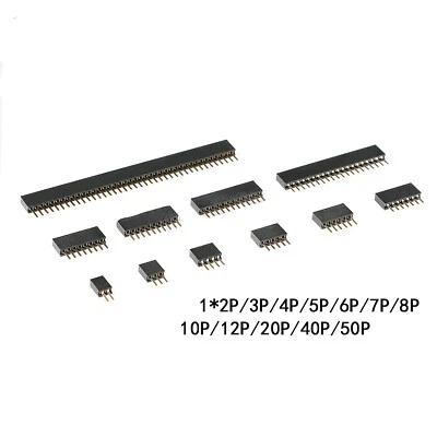1.27mm Female Pins Sockets SIL 40 Pin Header Single Row PCB Connector Headers