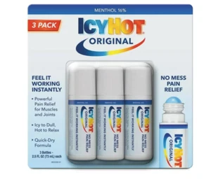 Icy Hot Medicated Max Strength, No-Mess Applicator, 2.5 Fl Oz (Pk of 3) Exp 1 yr - Picture 1 of 1