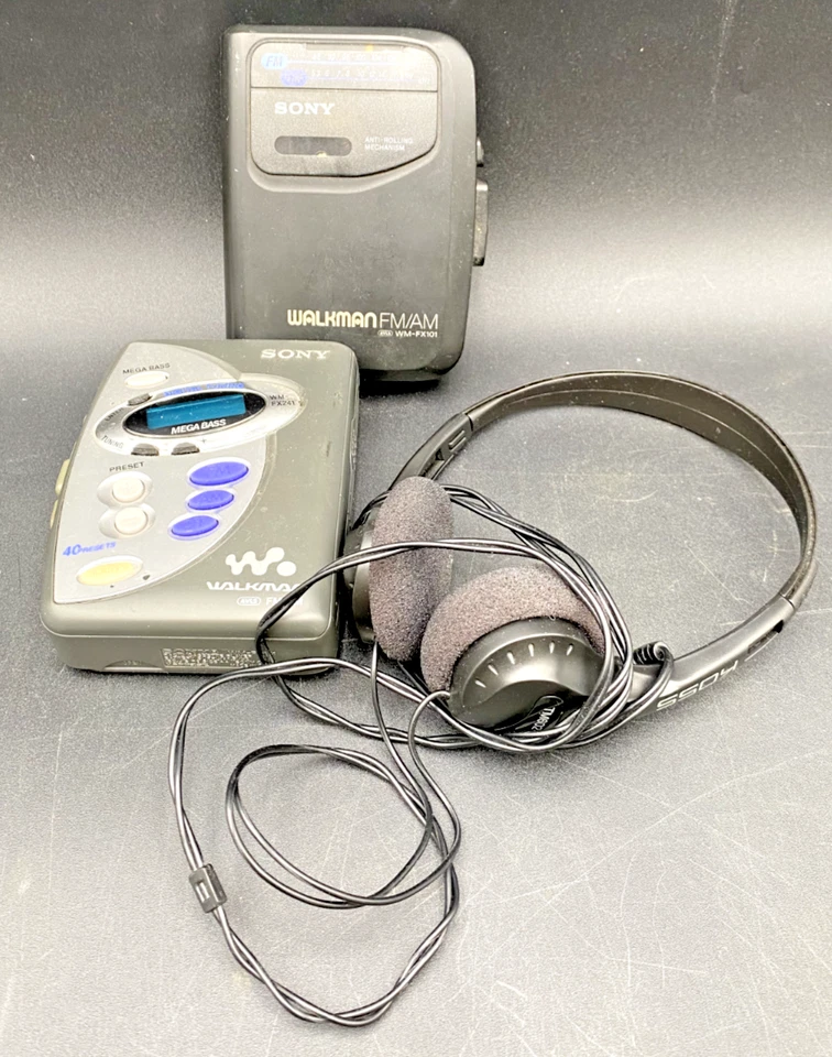 (2) REPRODUCTORES DE CASSETTE AM/FM SONY WALKMANS WM-FX101 Y AVLS + AURICULARES KOSS TM602 Foto 1 de 4