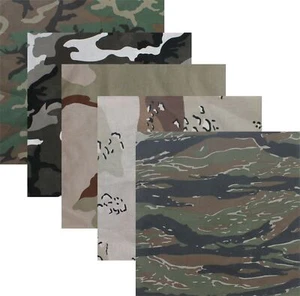 ARMYU Camouflage Jumbo Bandanas Cotton Military Headwraps 27" x 27", 5-Pack - Picture 1 of 1