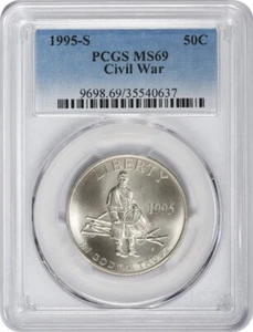 1995-S Civil War Commemorative Half Dollar MS69 PCGS - Picture 1 of 2