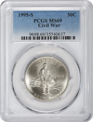 1995-S Civil War Commemorative Half Dollar MS69 PCGS - Image 1 of 2