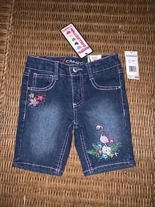 NWT Girls Z CAVARICCI ROYAL COLLECTION Emboidered Flamingo Jean Shorts - size 5 - Picture 1 of 10