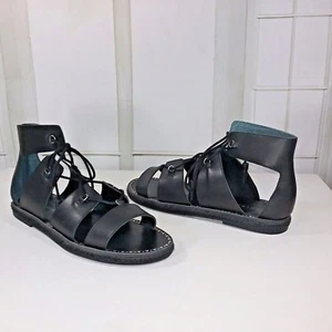 Lucky Brand Dristel Größe 10 M schwarze Leder-Schnürsandale Ghillie Gladiator neu - Bild 1 von 12