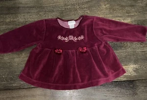 Vintage Carter's 12-18 Month girls embroidered winter Holiday Velvet Bows Shirt - Picture 1 of 3
