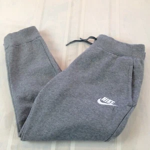 Pantalones de Sudadera NIKE Graphic Elásticos Cintura Vellana Gris Recortados Talla M - Imagen 1 de 8