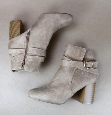 Ankle High Heel Boots Faux Leather Women's size 8M Brown Diba Brodie New - Image 1 of 4