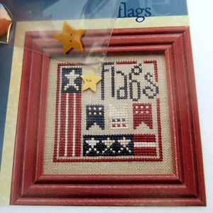 Heart in Hand FLAGS Wee One Series Cross Stitch Leaflet w STAR - Picture 1 of 3