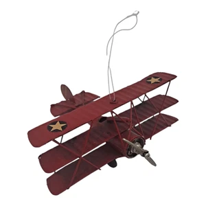 Rotes Metall Dreiflugzeug WWI Design Display Hang - Bild 1 von 11