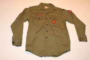 Boy Scouts of America BSA Boys Youth Shirt Vtg Green All Cotton XL????? No size - Picture 1 of 4
