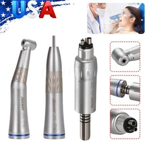 Dental Slow Speed Handpiece Straight Contra Angle Air Motor Inner Water Spray 4H - Picture 1 of 24