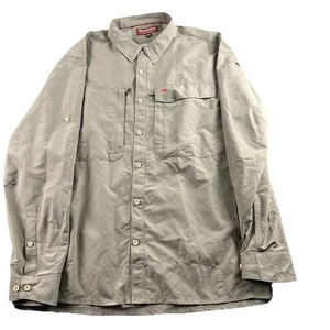 Simms Shirt Mens 3XL Beige Vented Button Up Guide Wind River Fishing UPF 50+ - Picture 1 of 15