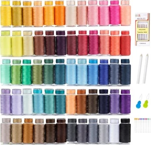Thread for Sewing White Black Sewing Thread and 60 Colors Bobbins Sewing - Picture 1 of 9