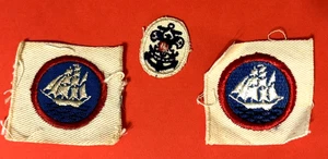 BSA Sea Scout ~ 2 Ship Long Cruise White Twill Patches & 1 Twill Medallion - Bild 1 von 5