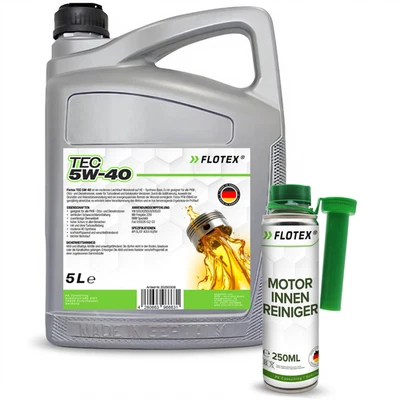 FLOTEX Premium Tec 5W40 Motoröl 5L Hochwertiges Motoröl hervorragende Viskosität