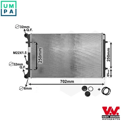 RADIATOR ENGINE COOLING 03002129 FOR SKODA OCTAVIA/Combi VW GOLF/Mk/IV BORA 2.0L - Image 1 of 4