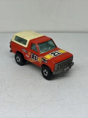 Ford Bronco #21 Hot Wheels 1980 Real Riders rojo techo blanco Mattel Foto 1 de 4
