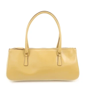 PRADA Leather Shoulder Bag Hand Bag Light Brown Authentic Used F/S - Picture 1 of 24