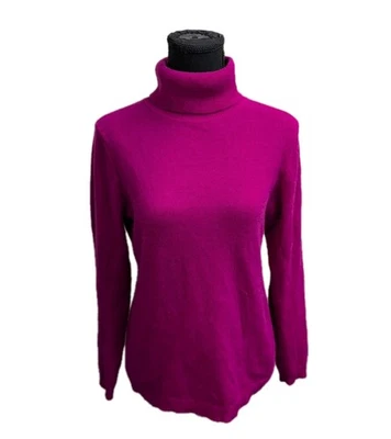 Suéter Charter Club 100 % cachemir cuello alto rosa fucsia para mujer mediano de lujo Foto 1 de 4