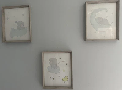 Fotos enmarcadas de elefante bebé decoración de guardería elefante - 3 8x10 elefante habitación de bebé Foto 1 de 4