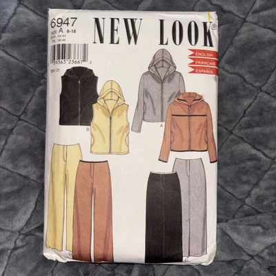New Look #6947 Misses' Pants, Skirt & Hooded Tops - Size 8 Cut - Image 1 of 2