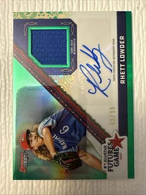 2024 Bowman’s Best Rhett Lowder Futures GU Jersey Relic Auto Green Refractor /99 - Image 1 of 2