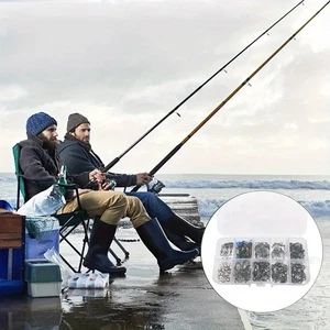 115Pcs Carbon Steel Fishing Connector Set Quick Change Spinner Tackle Kit Gift - Picture 1 of 24
