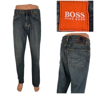 Hugo Boss Herren 32 x 32 Jeans Straight 100% Baumwolle Button Fly Blau Denim Freizeit - Bild 1 von 11