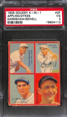 Goudey #2F 1935 Appling/Dykes PSA 3 en muy buena condición 18604112  Foto 1 de 3