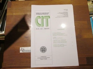 CIT journal of computing and Information technology, March 2011, Volume 19, Numb - Picture 1 of 1