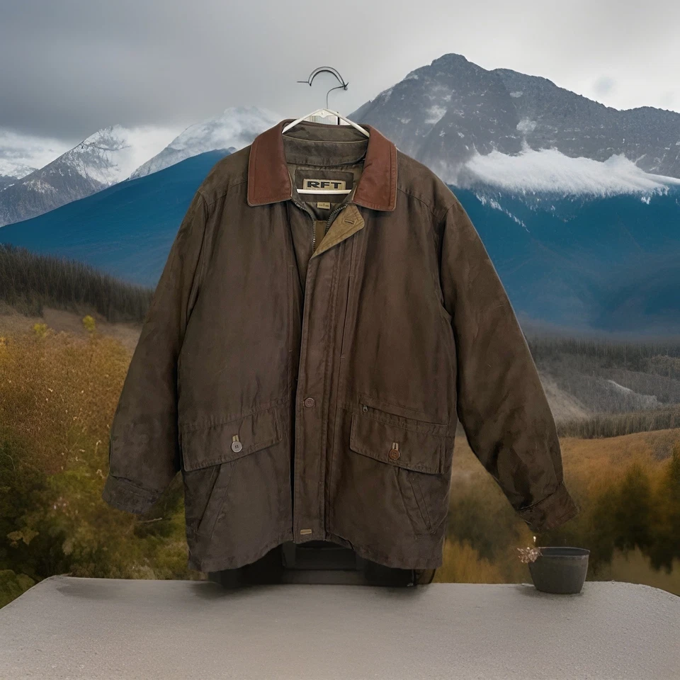 RFT RAINFOREST - Men's Removable GooseLiner - Leather Chore Barn Jacket - Medium - Image 1 of 4