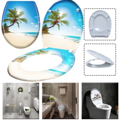WC Klodeckel Sitz Toilettensitz Toilettendeckel Deckel Absenkautomatik Strand ^1 - Bild 1 von 4
