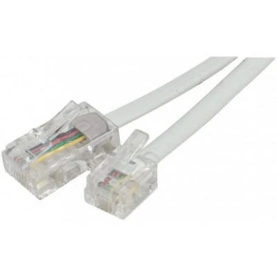 DITM® Cordon Téléphone ADSL RJ11 mâle / RJ 45 mâle - blanc - de 0,30 m à 10,00m