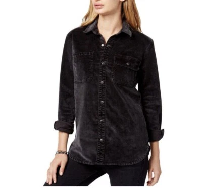 Cazadora utilitaria de terciopelo negro Lucky Brand para mujer 7W13858 talla grande nueva con etiquetas Foto 1 de 2