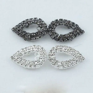 1pc Sew On Button Rhinestone Crystal Hook And Eye Clasp Wedding Dress Coat Decor - Picture 1 of 9