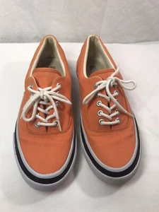 Lands End Canvas Mens Orange Cloth Sneakers Sz 8.5D - Picture 1 of 12