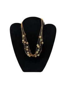 Falsi Gioielli Firenze Italy Necklace Faux Pearls Faceted Beads Rope Chain 18 In - Picture 1 of 6
