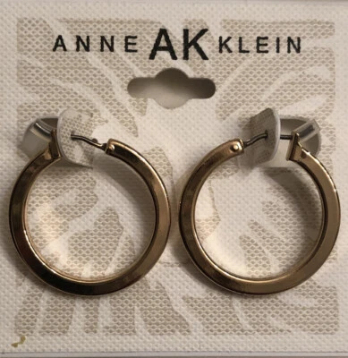 Anne Klein Polished Gold Tone Hoop Earrings NWT - Image 1 of 4