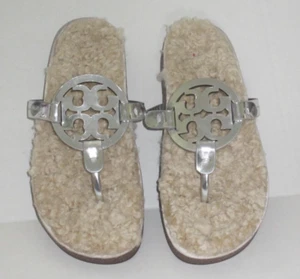 TORY BURCH Miller Cloud Shearling, Silver/Buttermilk, Size 6.5, Brand New w/Box - Picture 1 of 9