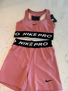 Nike Dri-fit Pro 2 Piece Set Sports Bra & shorts women’s M Workout Active Wear - Picture 1 of 4