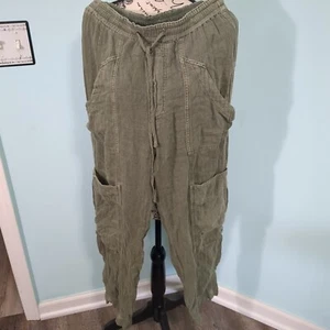 Free People Feelin' Good Size XS Utility Cargo Pull On Pants Washed Green - Picture 1 of 5