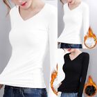 Womens Long Sleeve Thermal Top Crew Neck T-Shirt Layering Warm Soft Bottoming