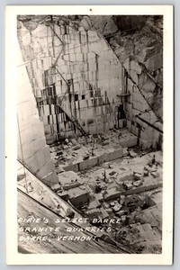 Postal RPPC Pirie's Select Barre Granito Canteras Vermont Geología - Imagen 1 de 2