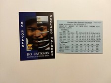 1990 Aamer Sports BO JACKSON Royals, Raiders card - great shape! 