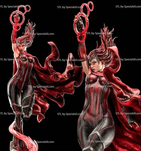 Red Wanda Wanda Scarlet Witch Chaos ! 3D Printed ! Painted or Unpainted! - Picture 1 of 13