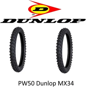(2) Neumáticos 60/100-10 Dunlop Geomax MX34 Neumático DirtBike MX PW50 CRF50 KTM E5 E3 - Imagen 1 de 10
