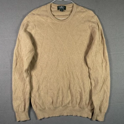 Свитер мужской Brooks Brothers XL бежевый шотландский кашемир круглый вырез текстурированный трикотаж - Изображение 1 из 4
