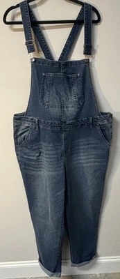 Macacão Wallflower 2X Feminino Lavagem Média Azul Denim Babadores Zíper Lateral - Imagem 1 de 4