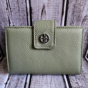 Portafoglio Giani Bernini Morbido Ciottolato Vera Pelle Trifold Spazioso Verde Oliva  - Foto 1 di 6